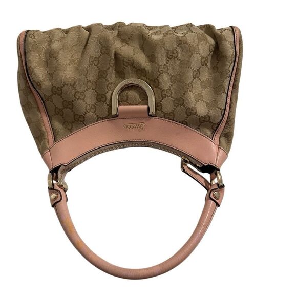Gucci Pink and Tan Shoulder Bag with Gold Hardware - Picture 7 of 16